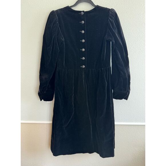 Vintage Saint Laurent Rive Gauche Velvet Long Sleeve Mini Dress - Picture 2 of 7